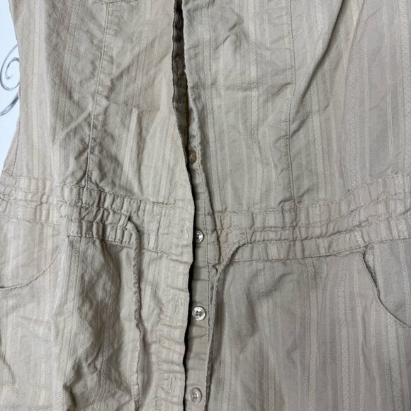 Bum equipment dress cargo beige tan button up waist tie cinch y2k retro - Picture 5 of 6